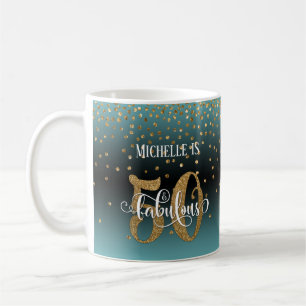 Glitter Script 50 & Fabulous Turquoise Zwarte Ombr Koffiemok