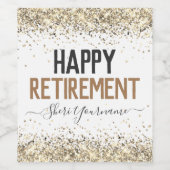 Glitter Script Happy Retirement Wijn Etiket (Enkel label)