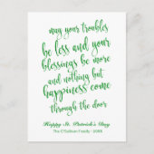 Glitter Script Ierse zegen St. Patrick's Day Briefkaart (Voorkant)