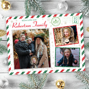  Glitter-serie Foto geschikt voor kerstmis Briefkaart