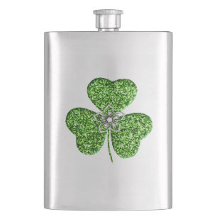 Glitter Shamrock and Flower Flacon