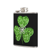 Glitter Shamrock and Flower Flask Heupfles (Links)