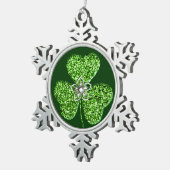 Glitter Shamrock and Flower Snowflake Ornament (Rechts)