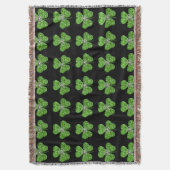 Glitter Shamrock and Flower Throw Blanket Deken (Voorkant Verticaal)