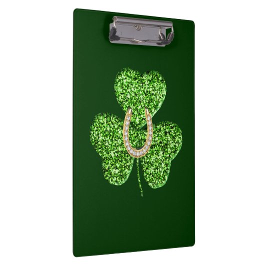 Glitter Shamrock and Hoefijzer Cliboard Klembord (Rechts)