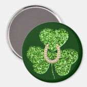 Glitter Shamrock and Hoefijzer Magnet Magneet (Voorkant / Achterkant)