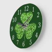 Glitter Shamrock en Flower Clock Grote Klok (Hoek)