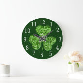 Glitter Shamrock en Flower Clock Grote Klok (Huis)