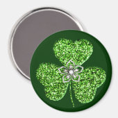 Glitter Shamrock en Flower Magnet Magneet (Voorkant / Achterkant)