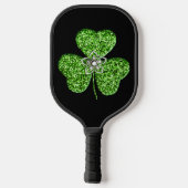Glitter Shamrock en Flower Pickleball Paddle (Achterkant)