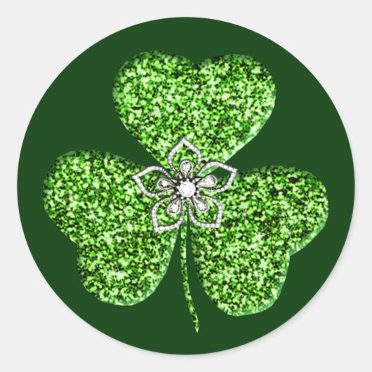 Glitter Shamrock en Flower Stickers (Voorkant)