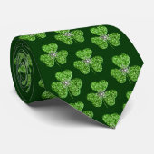 Glitter Shamrock en Flower Stropdas (Opgerold)