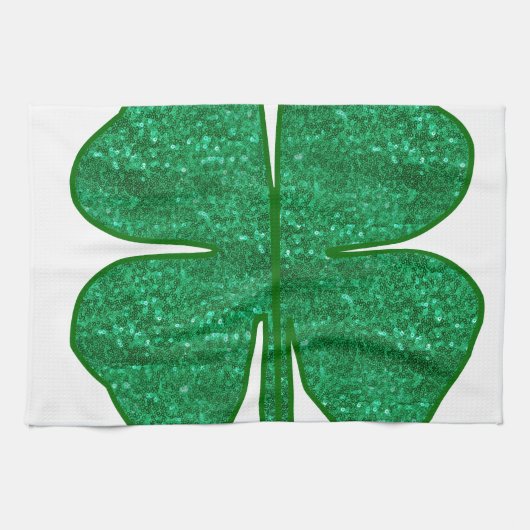 glitter shamrock theedoek (Horizontaal)