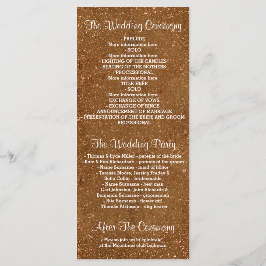 Glitter Shimmer Golden Blush String Lights Program Programma (Achterkant)