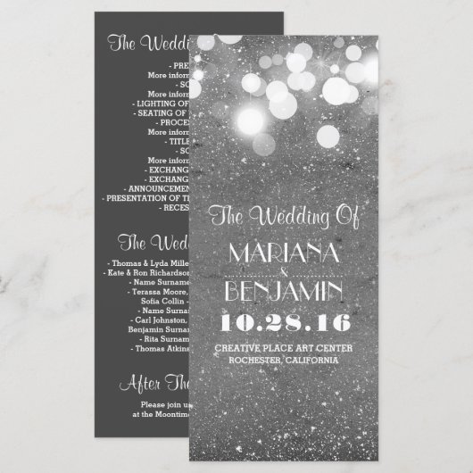 Glitter Shimmer Silver folie String Lights Program Programma (Voorkant / Achterkant)