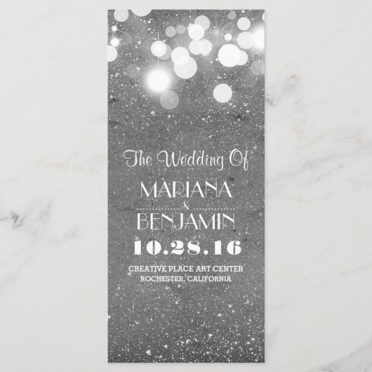 Glitter Shimmer Silver folie String Lights Program Programma (Voorkant)