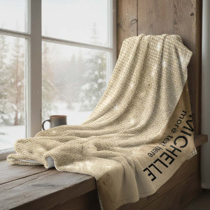 Glitter & Shine Name Gold ID673 Fleece Deken