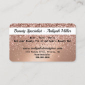 Glitter Shiny Roos Gold Credit Beauty Business-aut Visitekaartje (Achterkant)