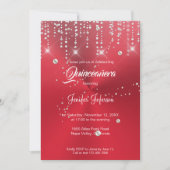 Glitter Silver confetti Quinceanera Uitnodiging (Voorkant)