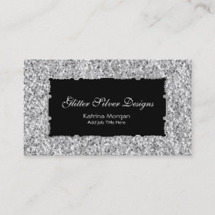 Glitter Silver Elegance Visitekaartjes