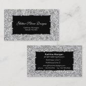 Glitter Silver Elegance Visitekaartjes (Voorkant / Achterkant)