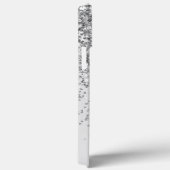 Glitter Silver Elegant Moderne Monogram Naam Case-Mate iPhone Case (Achterkant / Rechts)