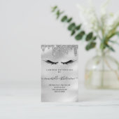 Glitter Silver Eyelash Extension Client Record Visitekaartje (Staand voorkant)