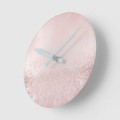 Glitter Silver Grey Minimal Metallic Bean Blush Ronde Klok (Hoek)