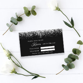 Glitter Silver Hoeveel Kisses-gamekaart Plaatskaartje