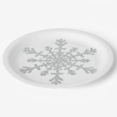 Glitter Silver-kerstsnowflake op wit Papieren Bordje (Gekanteld)