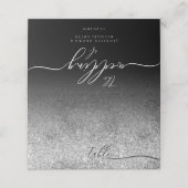 Glitter Silver Plain Clean Script Table (Buitenkant ongevouwen)