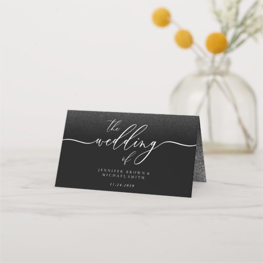 Glitter Silver Plain Clean Script Table (Achterkant)