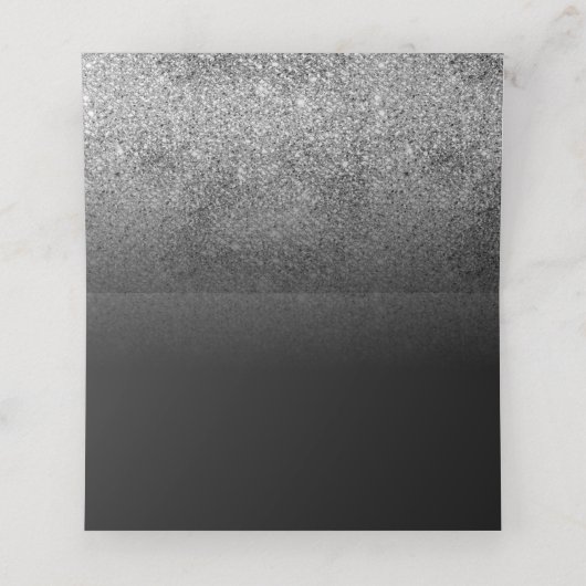 Glitter Silver Plain Clean Script Table (Binnenkant ongevouwen)