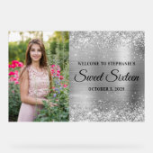 Glitter Silver Sweet sixteen d'arrivée Big (Recto)