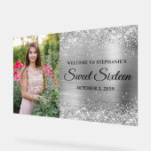 Glitter Silver Sweet sixteen d'arrivée Big (Angle)