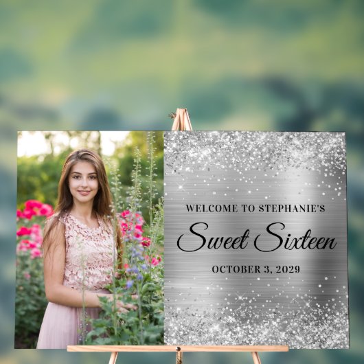 Glitter Silver Sweet sixteen d'arrivée Big (Neutre)