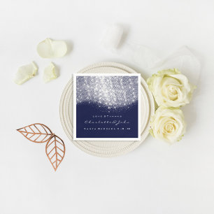 Glitter Silver WhiteBlue Navy White Servetten