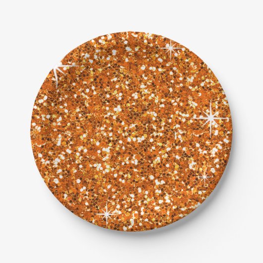 GLITTER | sinaasappel Papieren Bordje (Voorkant)