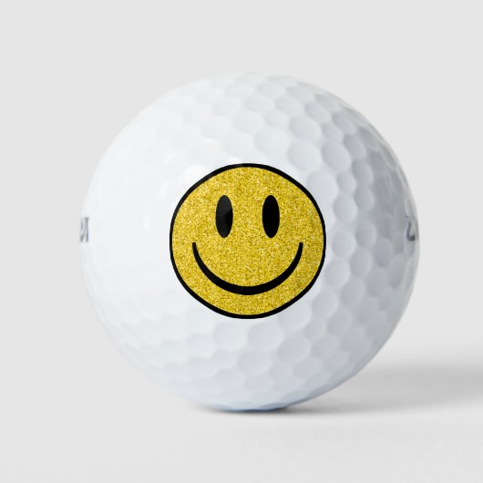 Glitter Smile Face Golfballen (Voorkant)