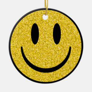Glitter Smile Face Keramisch Ornament