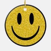 Glitter Smile Face Keramisch Ornament (Achterkant)
