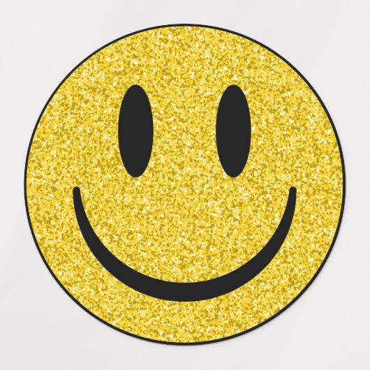 Glitter Smile Face Labels (Design 2)