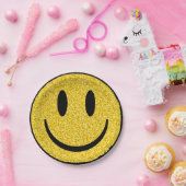 Glitter Smile Face Papieren Bordje (Feest)