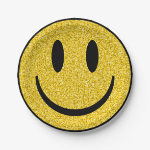 Glitter Smile Face Papieren Bordje