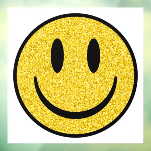Glitter Smile Face Raamsticker (Vel 3)