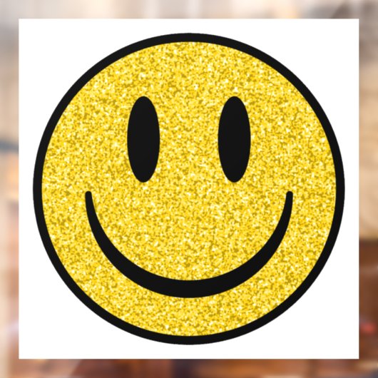 Glitter Smile Face Raamsticker (Vel 2)