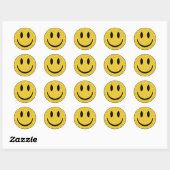 Glitter Smile Face Ronde Sticker (Vel)