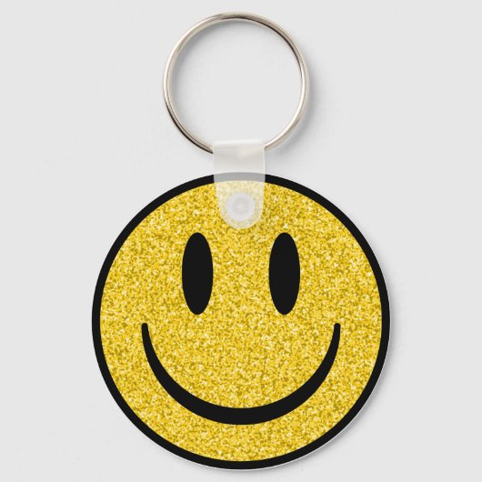 Glitter Smile Face Sleutelhanger (Voorkant)