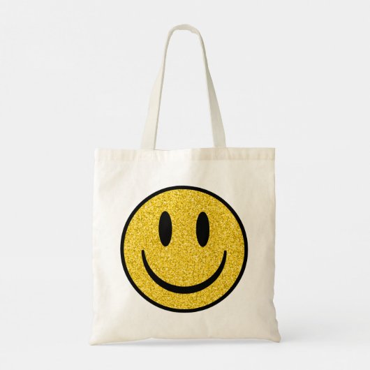 Glitter Smile Face Tote Bag (Achterkant)
