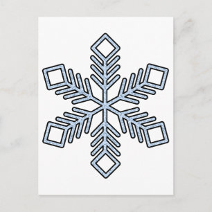 Glitter Sneeuwvlok - Baby Blauwe Takken Briefkaart